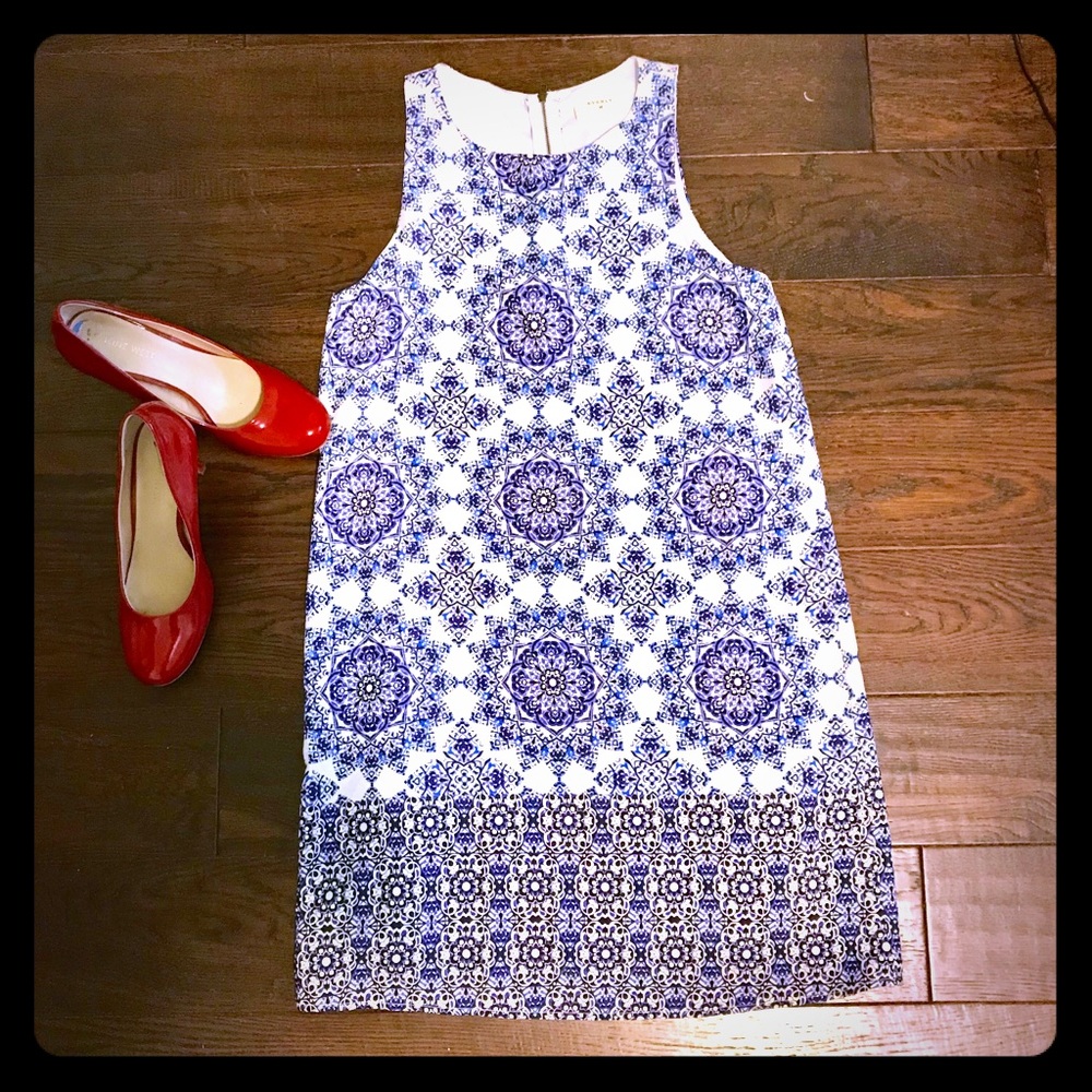 White and Blue Everly Dress